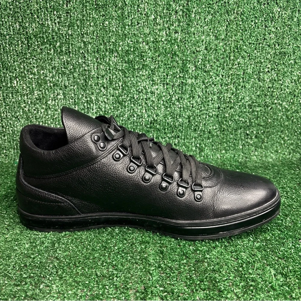 Kenneth Cole New York Men's Brand Tour Mid Sneakers Black‎ Leather Size 11.5 M